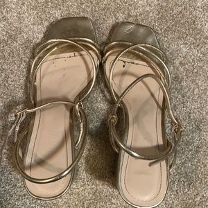 Gold strappy sandals
